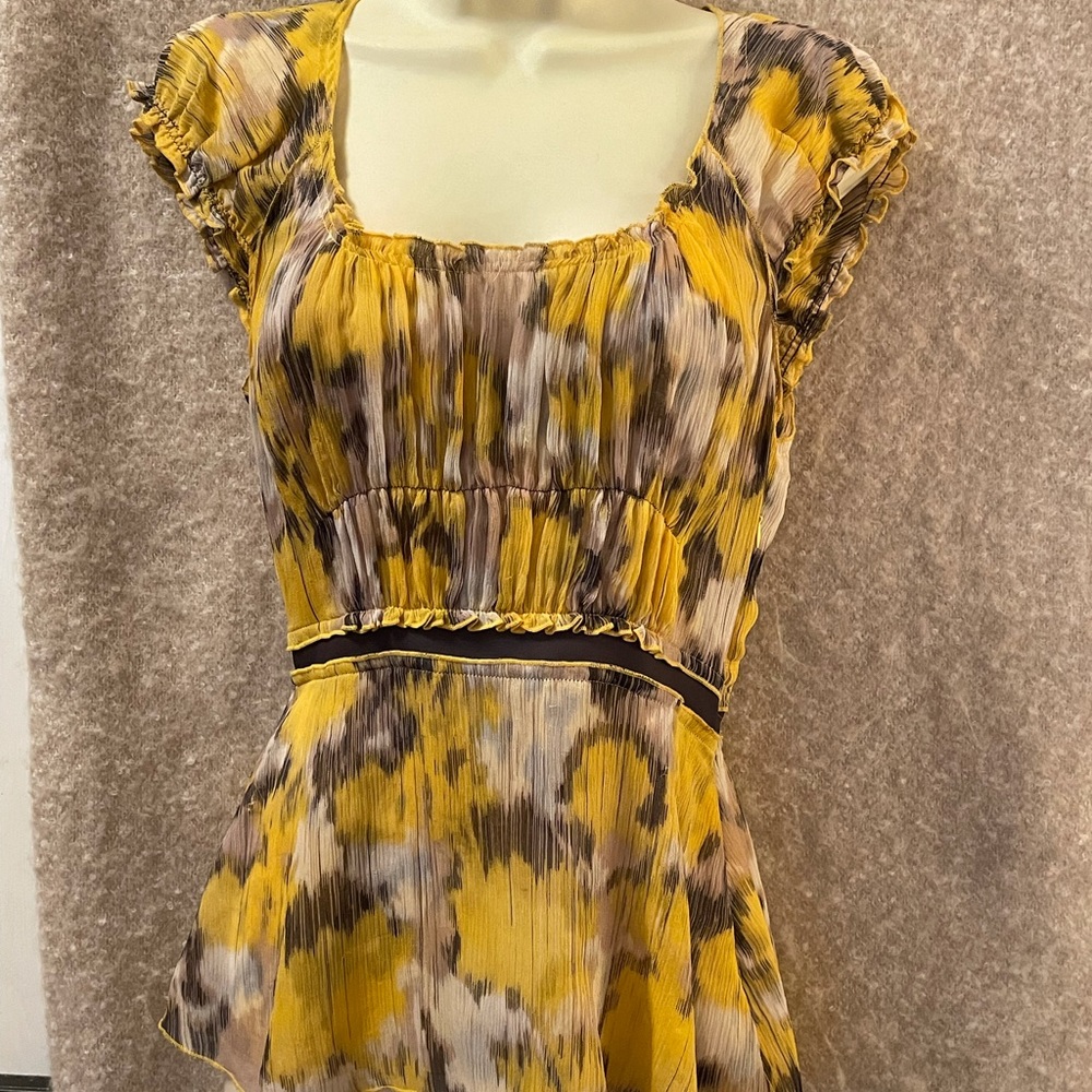 Babydoll sheer print blouse